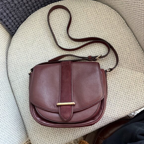 Kate Spade Marsi Hunts Place Burgundy Leather Saddle Bag - Leather and Suede - Picture 2 of 8